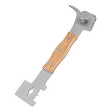 Load image into Gallery viewer, Multifunction Bee Hive Tools Scraper with Wooden Handle and 7 Functions Stainless Steel Beekeeping Hive Scraper Tool Professional Beekeeping Equipment