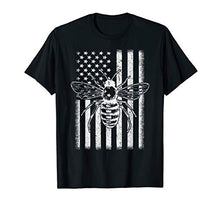 Load image into Gallery viewer, American Flag Honey Bee Honeycomb Beekeeper BeeKeeping T-Shirt