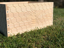 Load image into Gallery viewer, Bee Hive Deep 9 5/8 BeeHive Body ONLY Honey Comb #CNC Engraving on All 4 Sides (Assembled) Langstroth