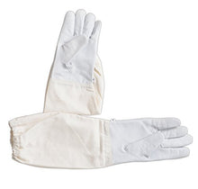 Load image into Gallery viewer, FOREST BEEKEEPING SUPPLY - Goatskin Leather Beekeeper's Glove with Long Canvas Sleeve &amp; Elastic Cuff. Keystone Thumb and Dexterity (Medium)
