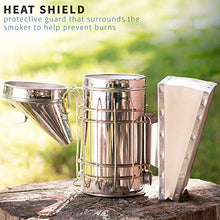 Load image into Gallery viewer, VIVO Stainless Steel Bee Hive Smoker with Heat Shield, Beekeeping Equipment BEE-V001
